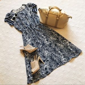 H&M Navy White Floral Dress
